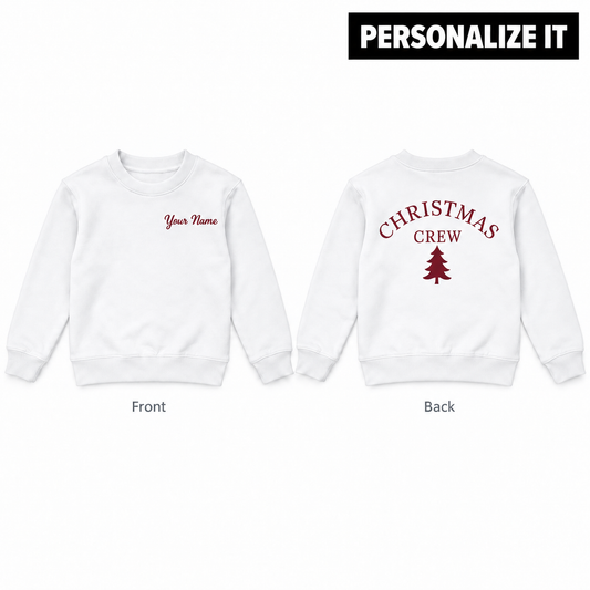 Kids Personalised Christmas Crew Sweatshirt – White