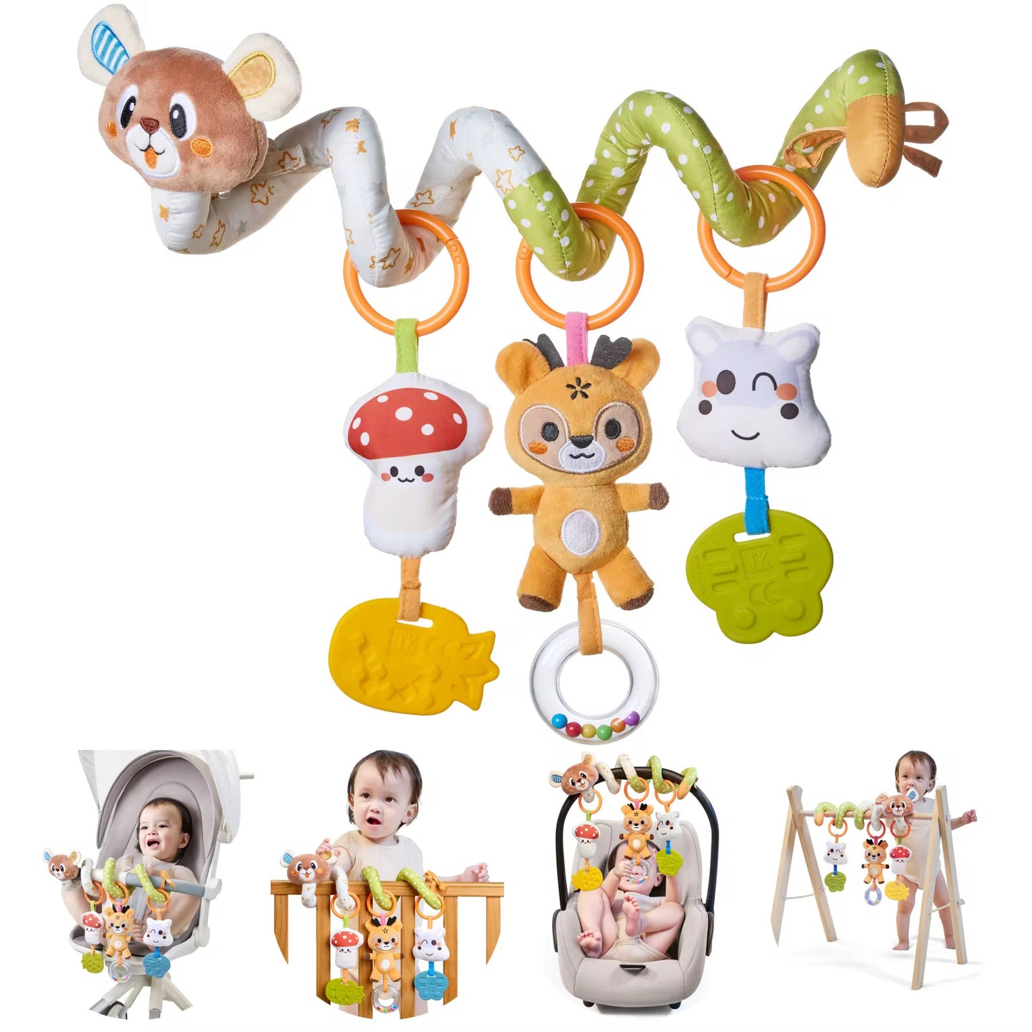 Baby Spiral Activity Toy for Stroller, Crib & Car Seat | Sensory & Teething Toy
