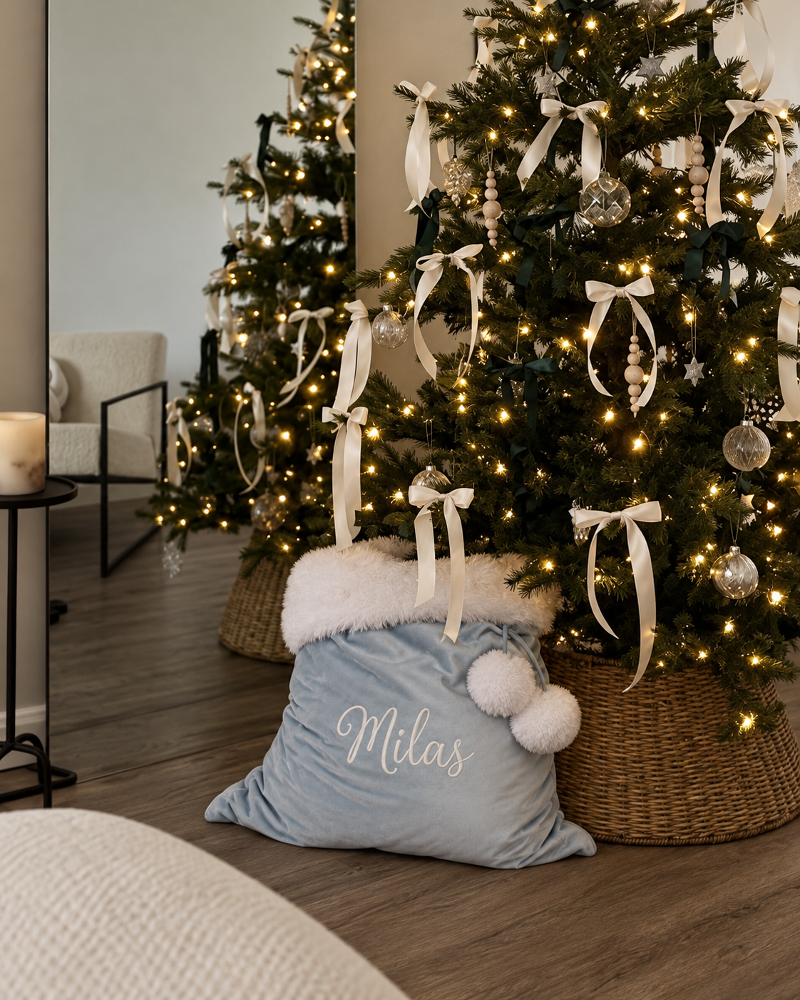 Personalised Velvet Christmas Santa Sack – Custom Embroidered Name