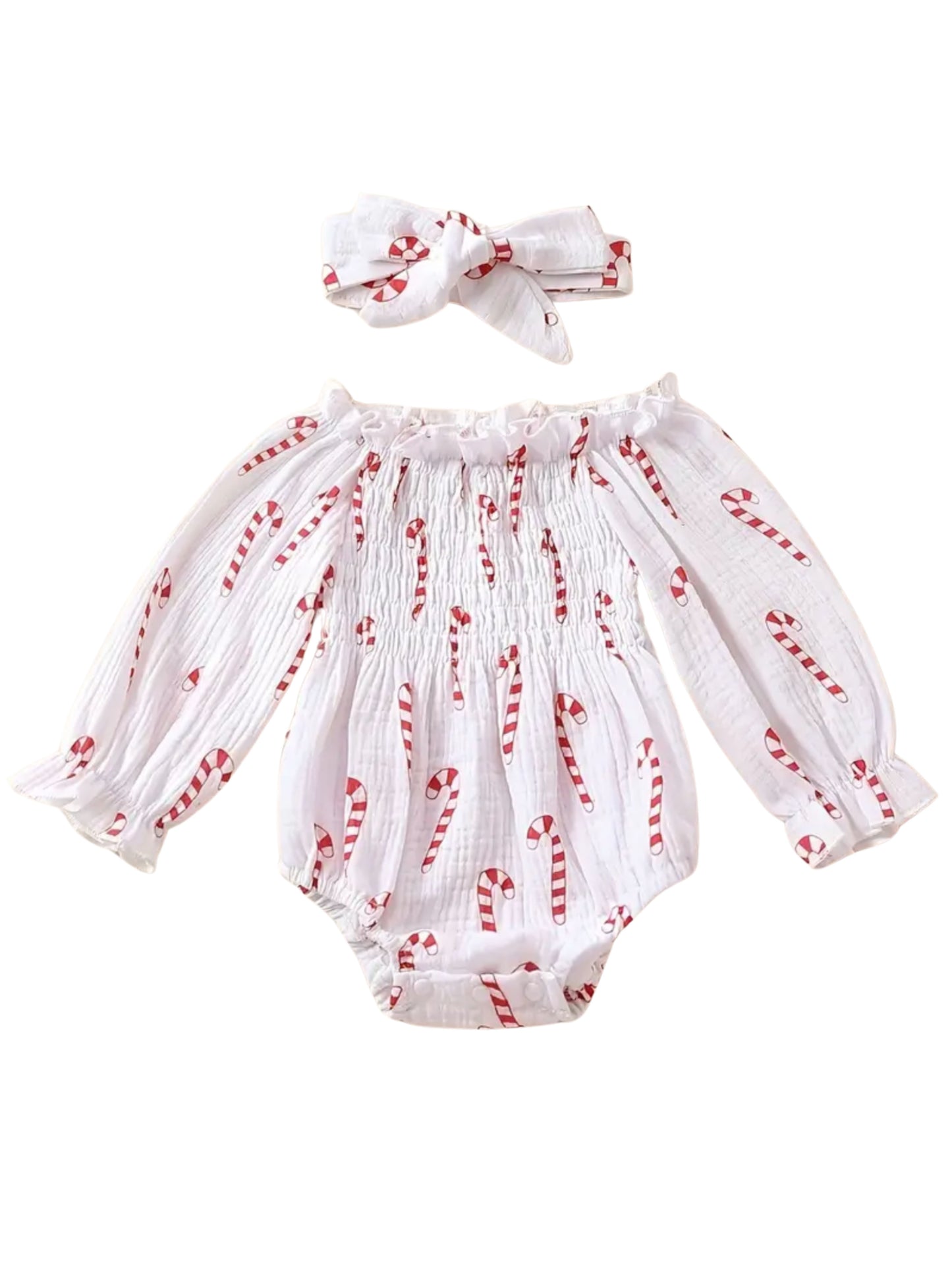 Candy Cane Christmas Romper