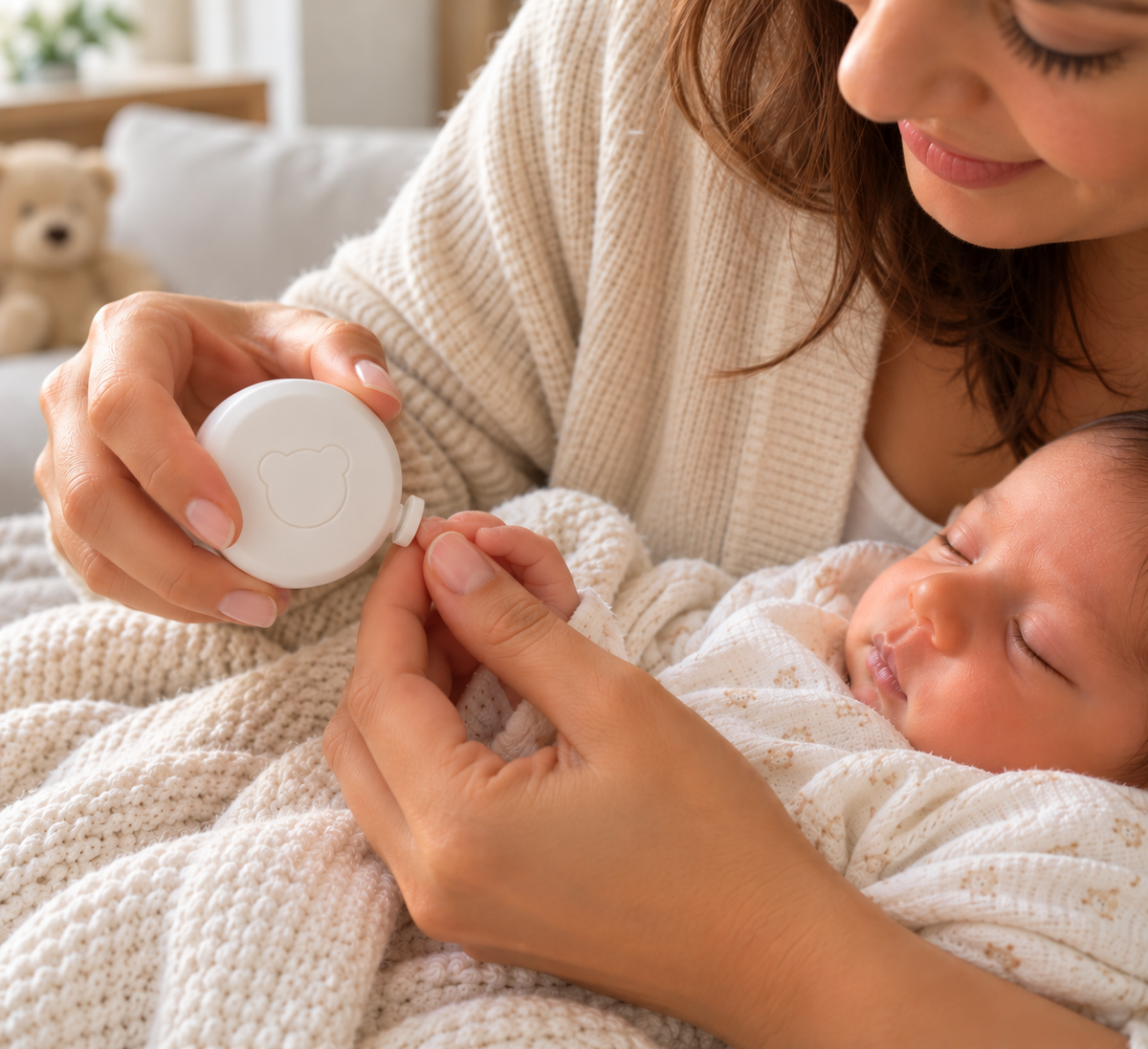 Electric Baby Nail Trimmer – Gentle Newborn Nail Care | White