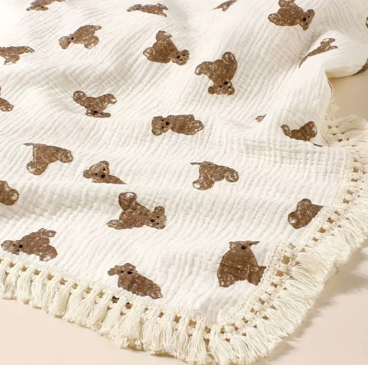 Frills Teddy Muslin Blanket