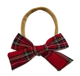 Cotton Plaid Christmas headbow