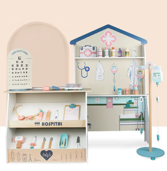 Kids Wooden Role Play Hospital Play Set