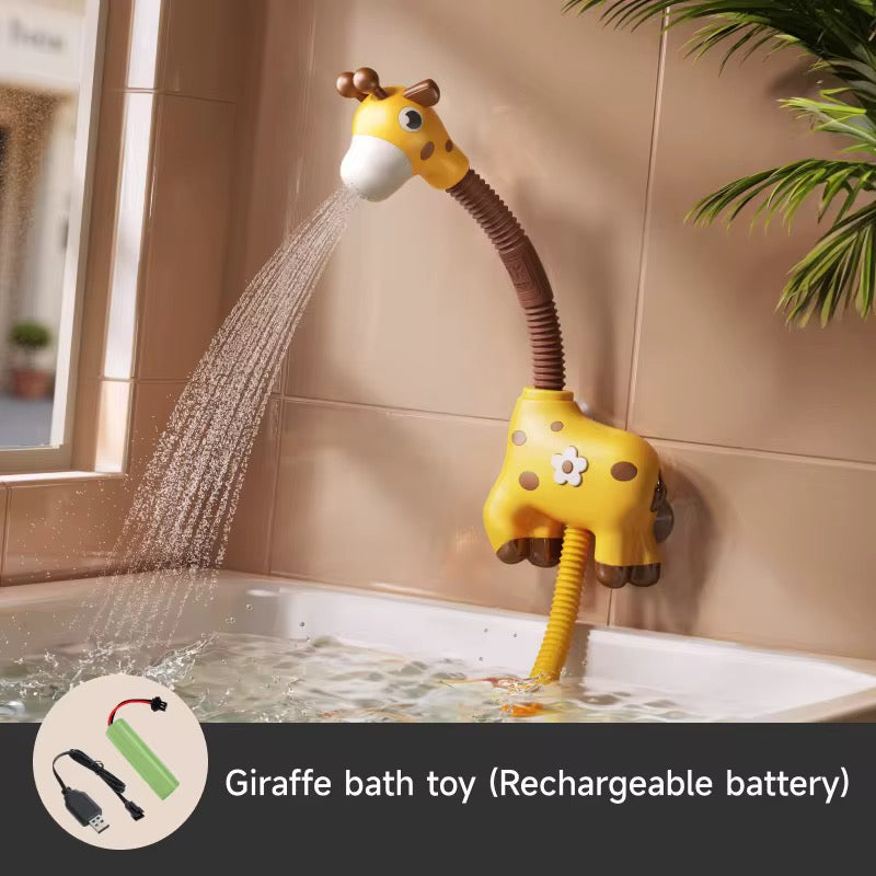 Baby Bath Shower Toy Set with Giraffe Spray Shower & Floating Wind-Up Animals