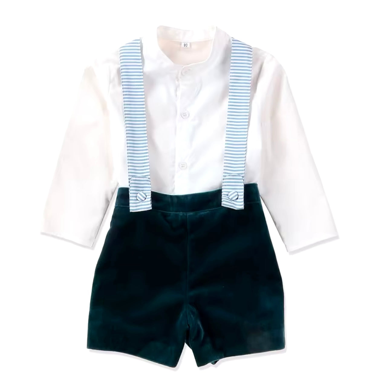 Velvet Christmas suspender boys set