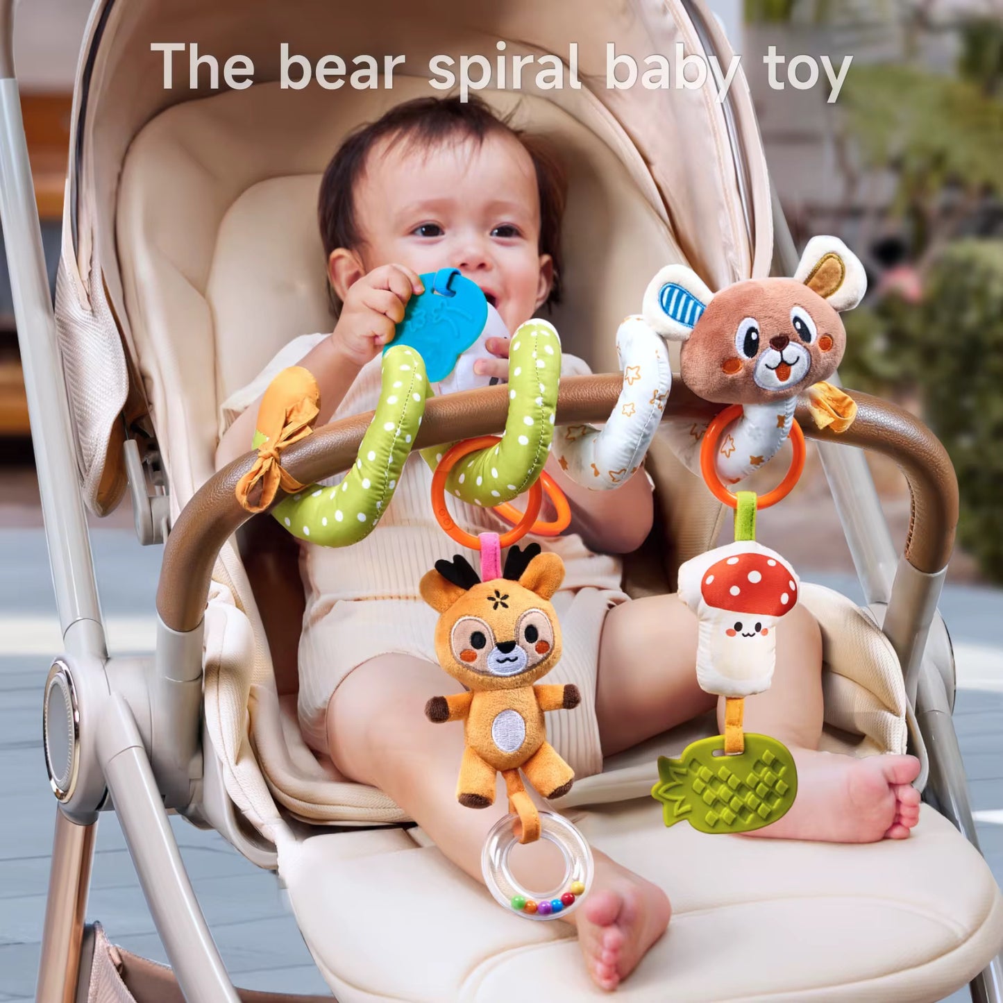 Baby Spiral Activity Toy for Stroller, Crib & Car Seat | Sensory & Teething Toy