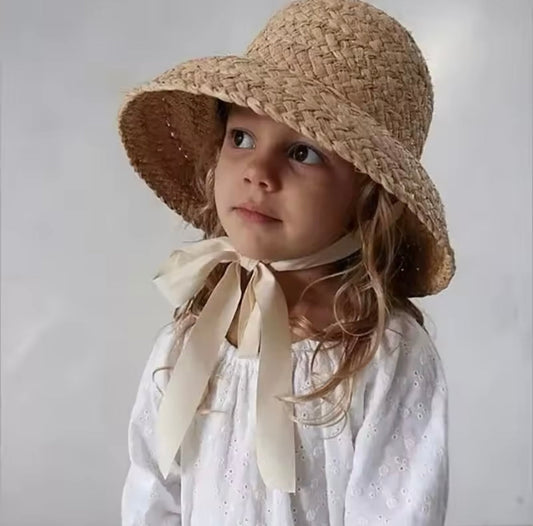 Matching Straw Sun Hat for Women & Girls – Wide Brim Summer Beach Hat