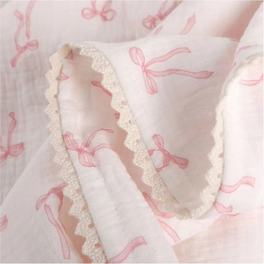 Personalised Pink Muslin Baby Blanket & Bunny Gift Set