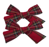 Double plaid Christmas hair bow clip