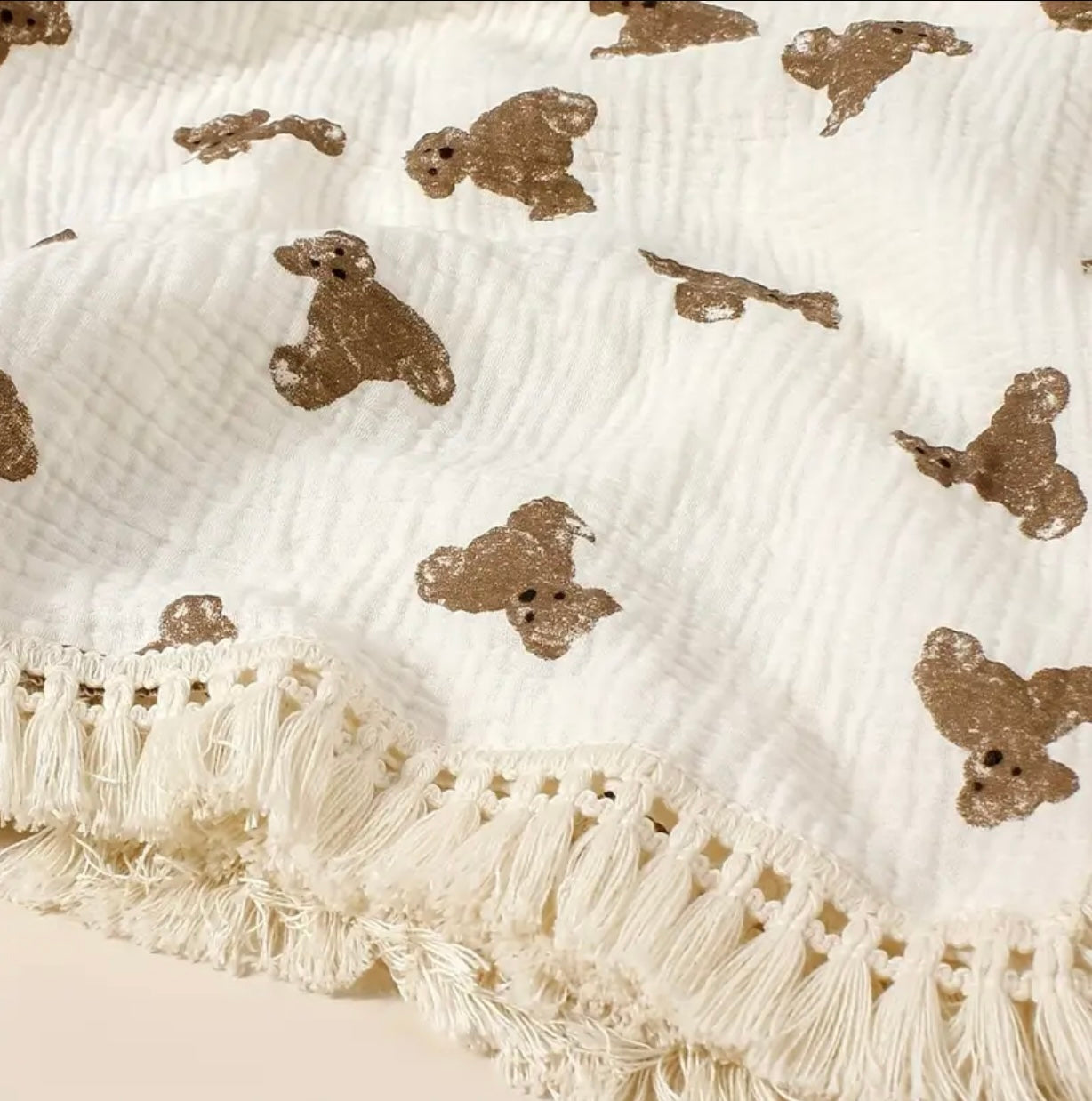 Frills Teddy Muslin Blanket