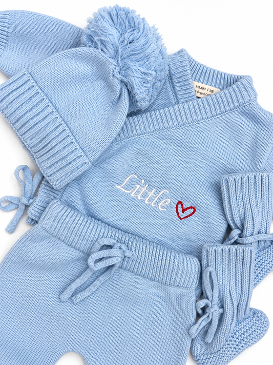 Little Love Organic Cotton Newborn Gift Set – Baby Blue