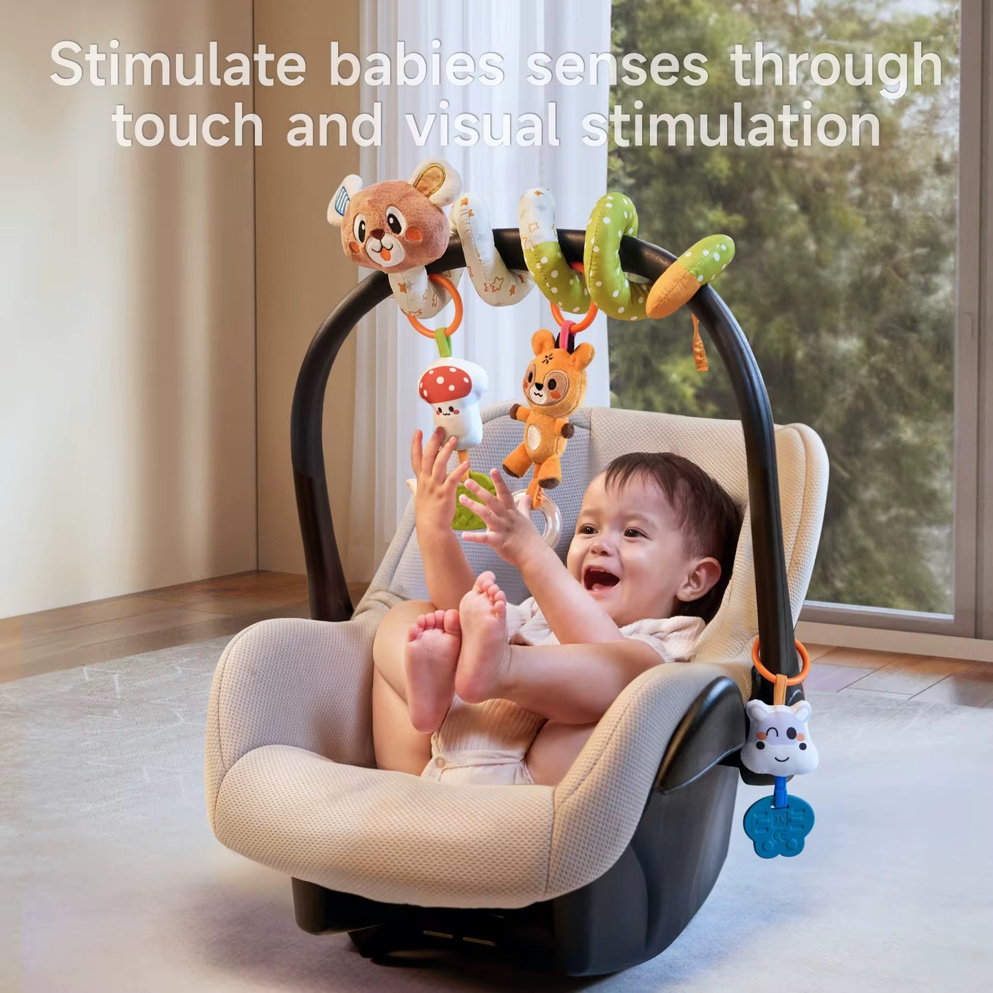 Baby Spiral Activity Toy for Stroller, Crib & Car Seat | Sensory & Teething Toy