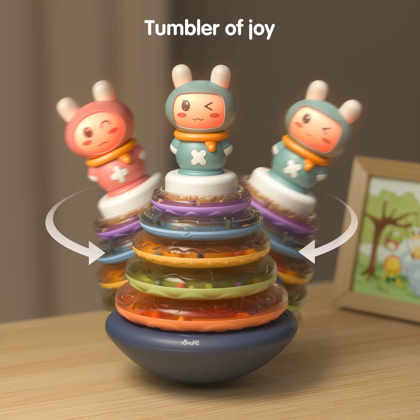 Montessori Musical Stacking Rings Toy for Babies – Light Up Sensory Tumbling Toy