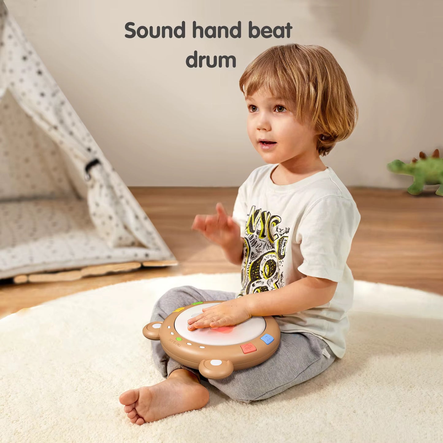 Montessori Baby Musical Drum Toy with Lights & Songs | Interactive Educational Toddler Toy