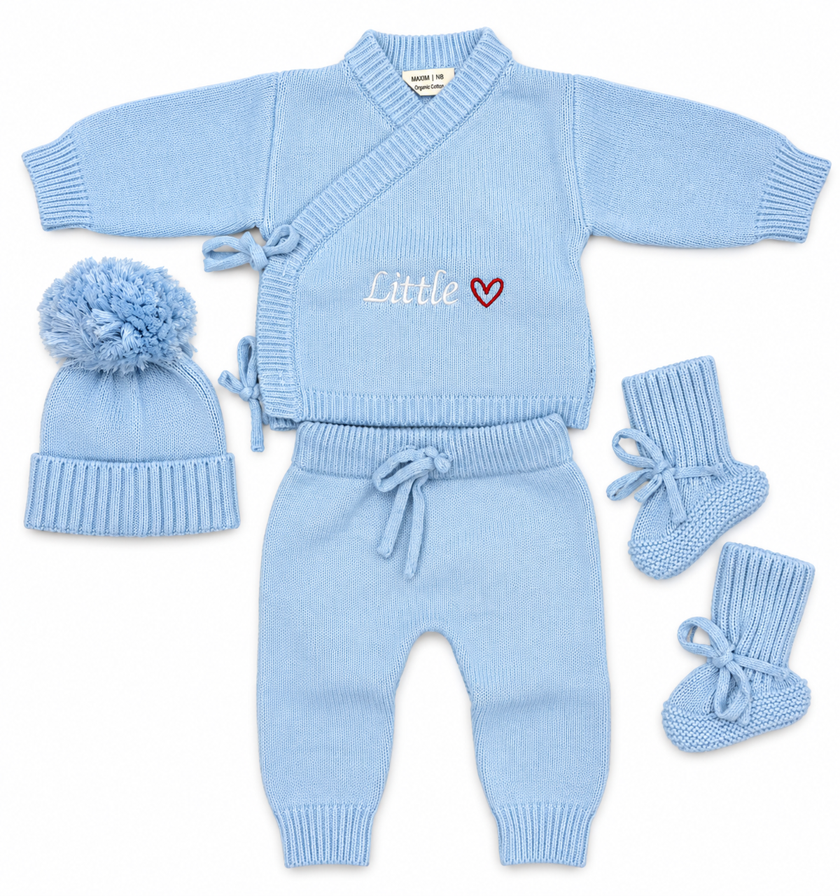 Little Love Organic Cotton Newborn Gift Set – Baby Blue