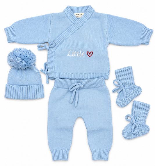 Little Love Organic Cotton Newborn Gift Set – Baby Blue