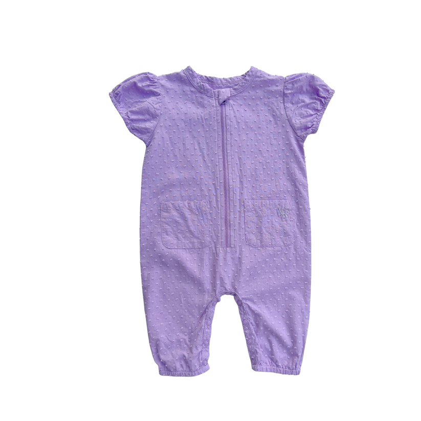 Juliette Dobby Spot Jumpsuit-Lilac