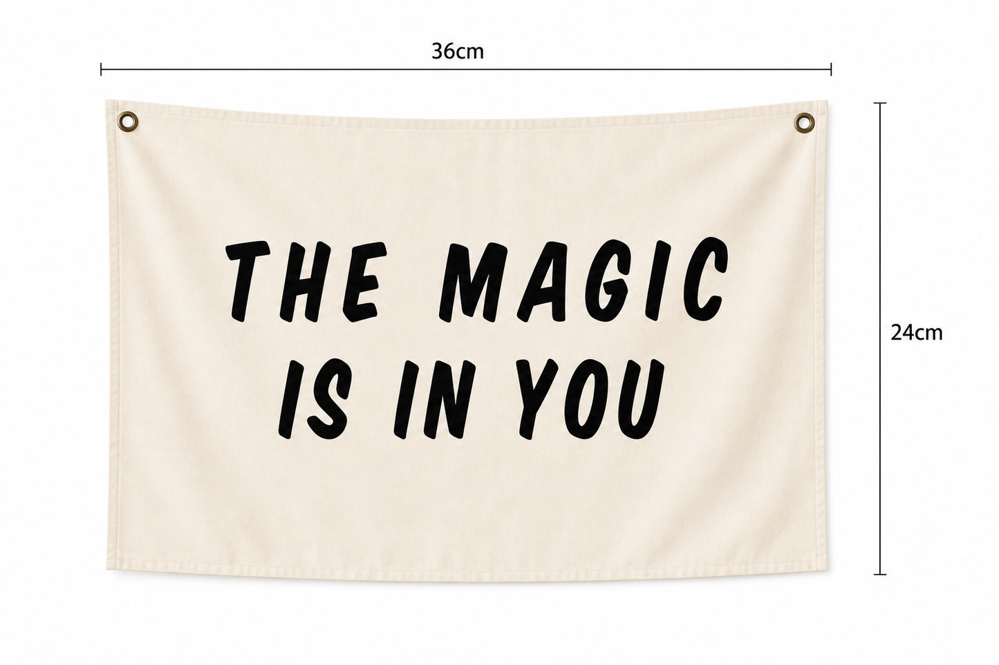     Minimalist kids room banner with black text