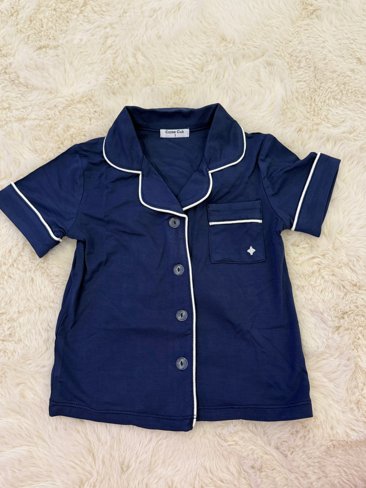 Navy Bamboo Short Pyjamas
