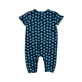 Orian Hoodie Pocket Turtle Print Jumpsuit-Navy