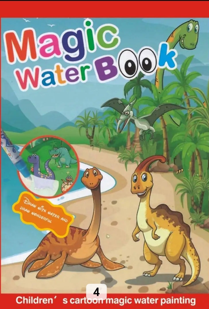 Kids Doodle  Water Painting Book-Dinosaurs