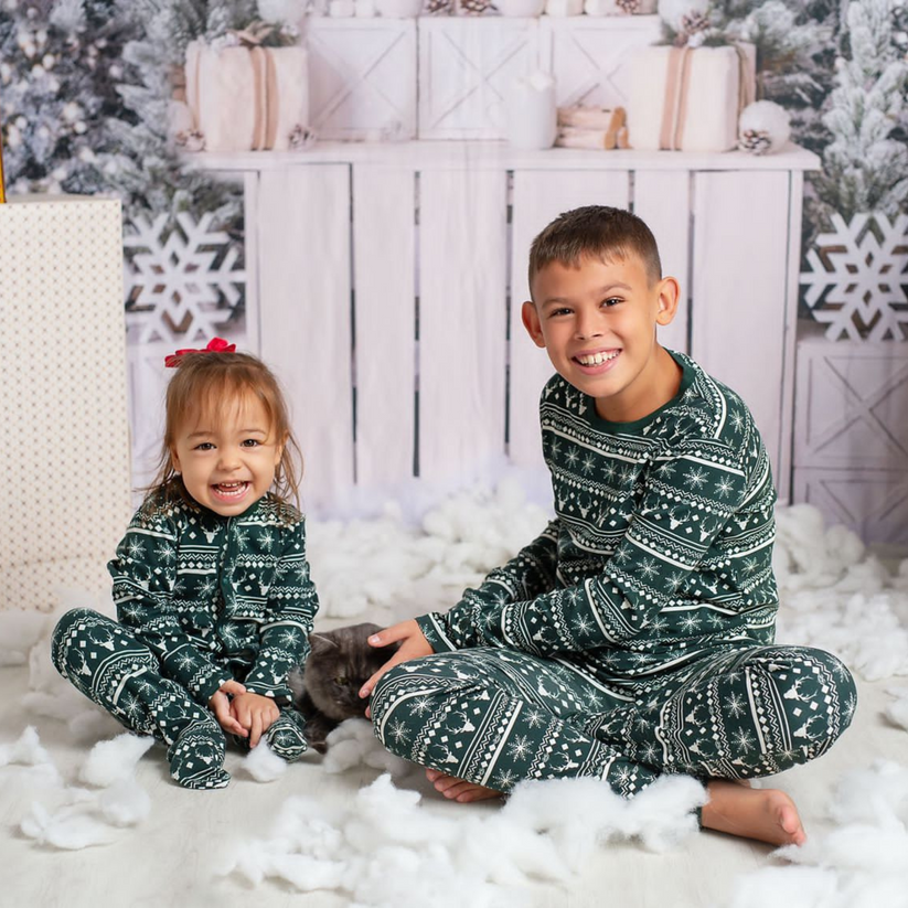 Eleonora - Snowflake Snuggles Forest Biome Christmas 2-Piece PJs KIDS