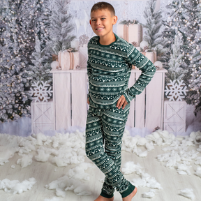 Eleonora - Snowflake Snuggles Forest Biome Christmas 2-Piece PJs KIDS