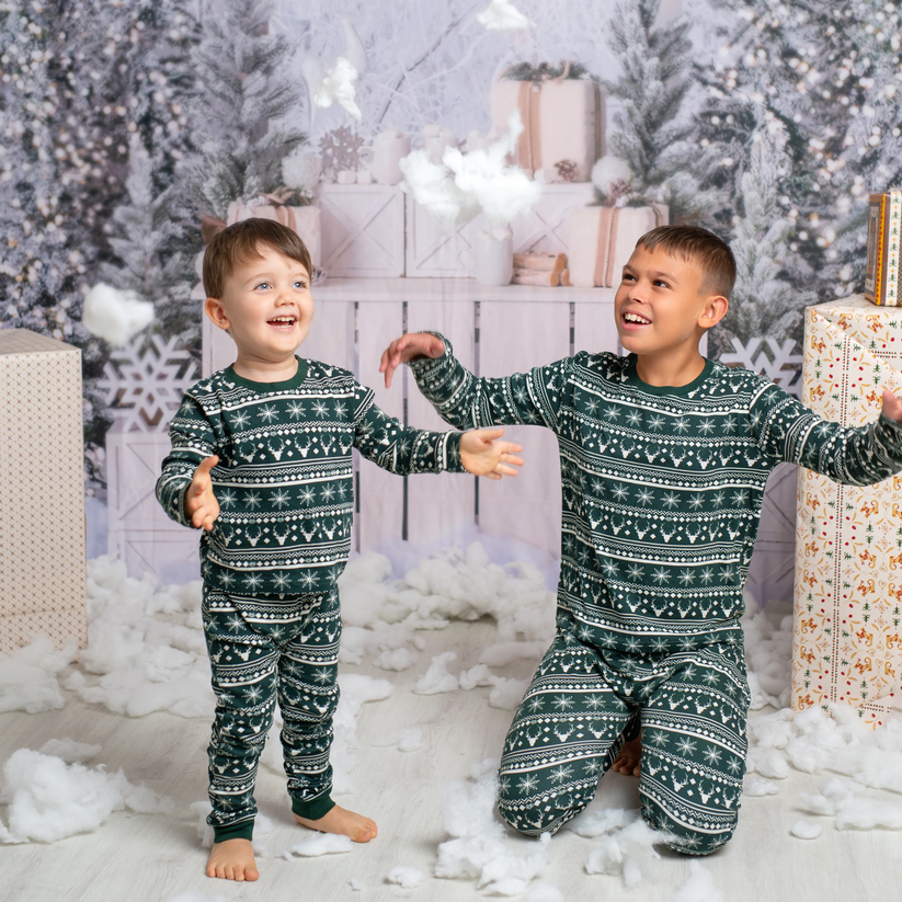 Snowflake Snuggles Forest Biome Christmas 2-Piece PJs KIDS