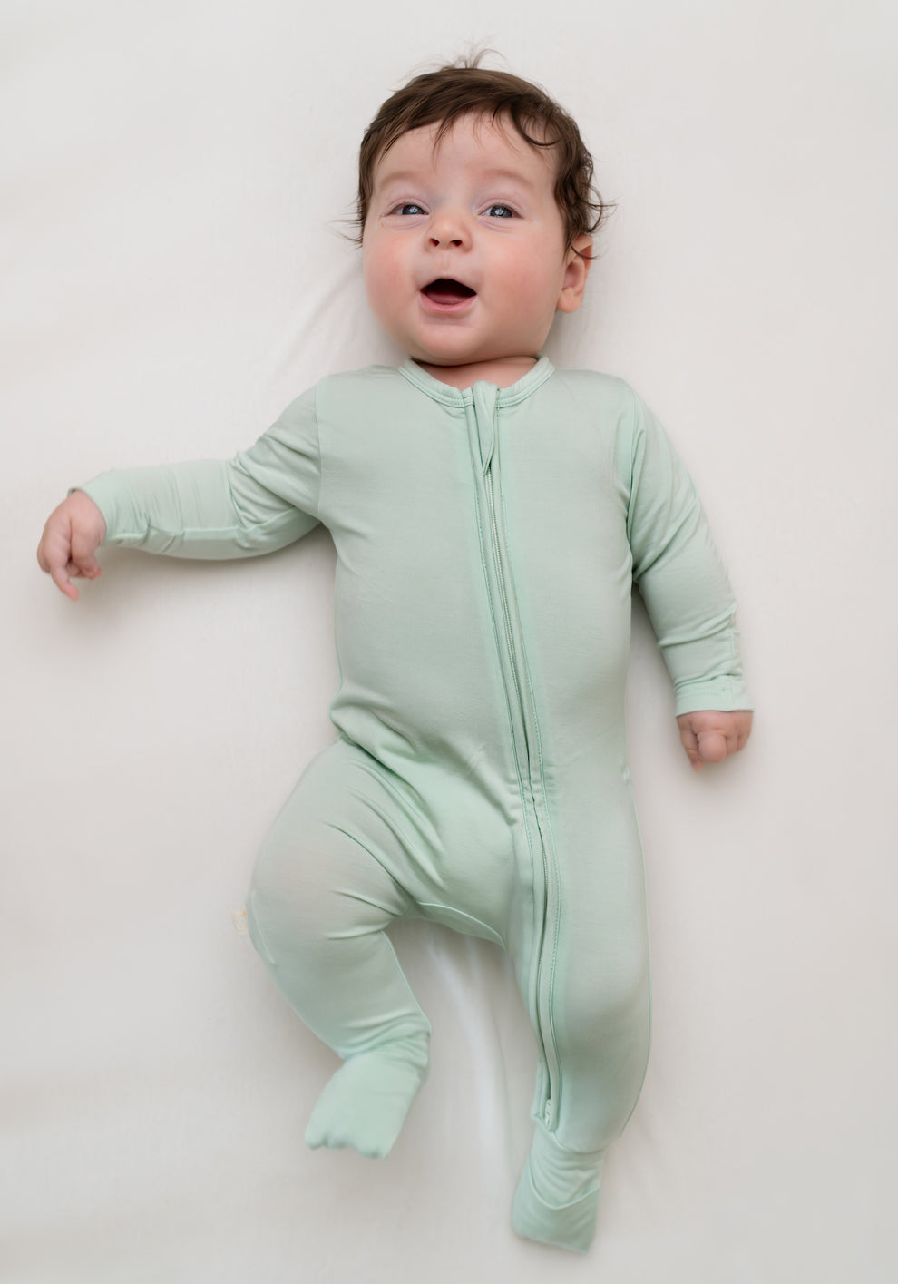Zippered Sleepsuit in Light Sage