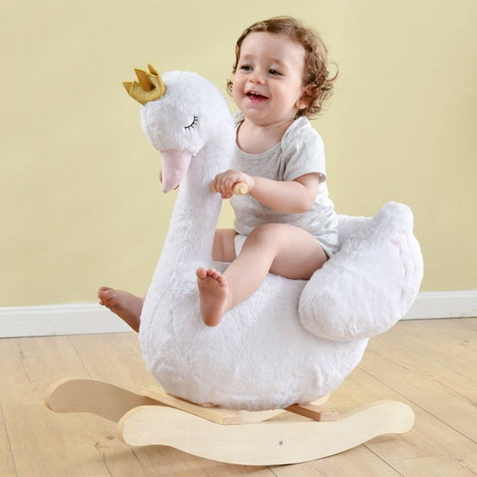 Swan Wooden Rocker With Safety Harness