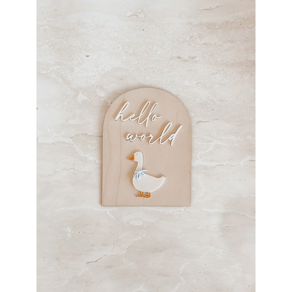 Hello World Goose Plaque
