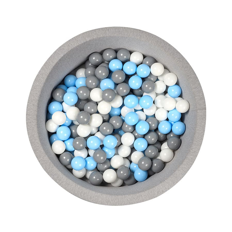Light Grey Ball Pit - Blue/Grey/White Balls - Light Grey