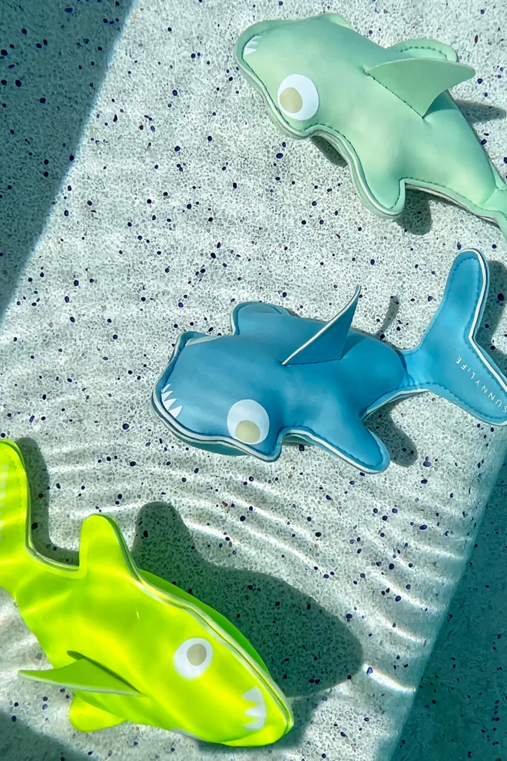 Salty The Shark Dive Buddies Aqua Neon Yellow Set of 3