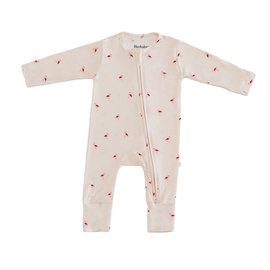 Zippered Sleepsuit in Flamingo