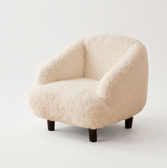 Nordic Minimalist Bouclé Kids Armchair