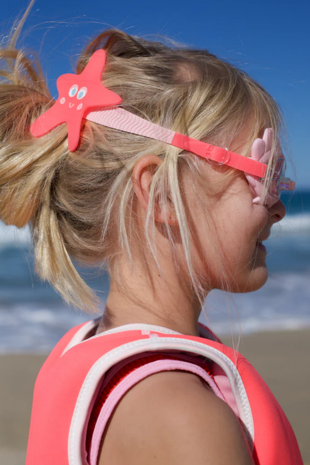 Melody The Mermaid Mini Swim Goggles - Neon Strawberry