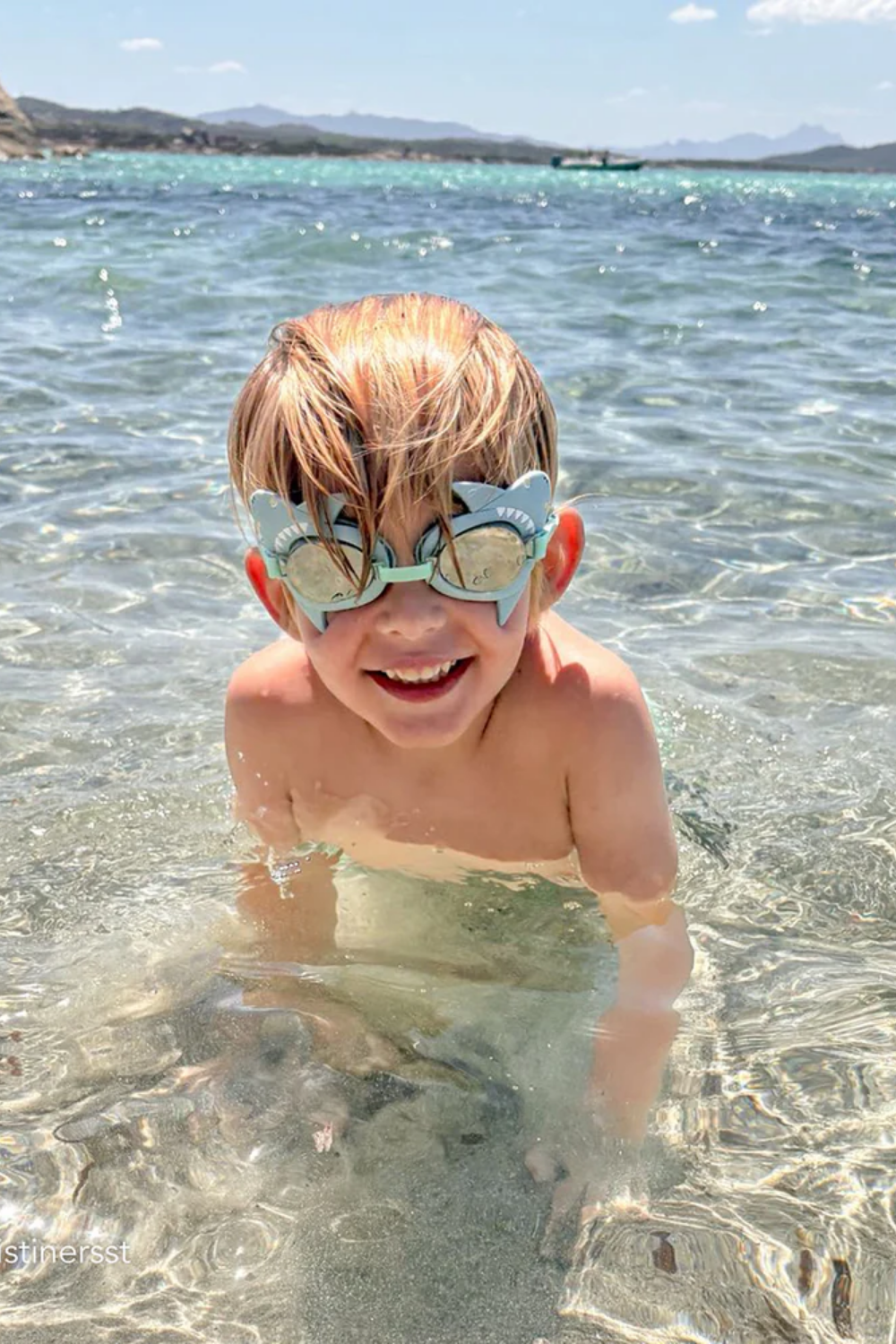 Salty The Shark Mini Swim Goggles - Aqua
