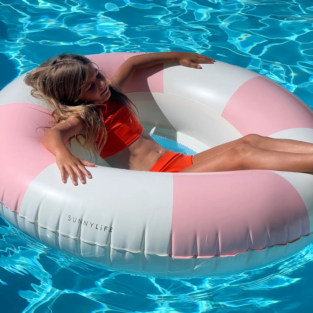 Luxe Tube Pool Ring Stole My Heart - Pink Stripe