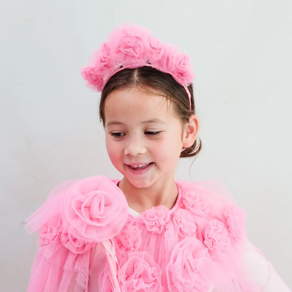 Pink Ruffle Flower Headdress