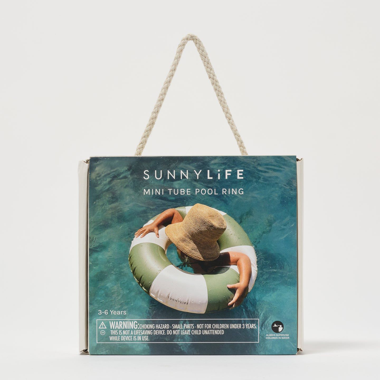 Mini Tube Pool Ring - Olive  Stripe