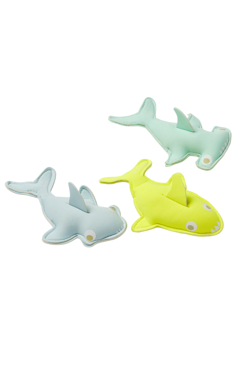 Salty The Shark Dive Buddies Aqua Neon Yellow Set of 3
