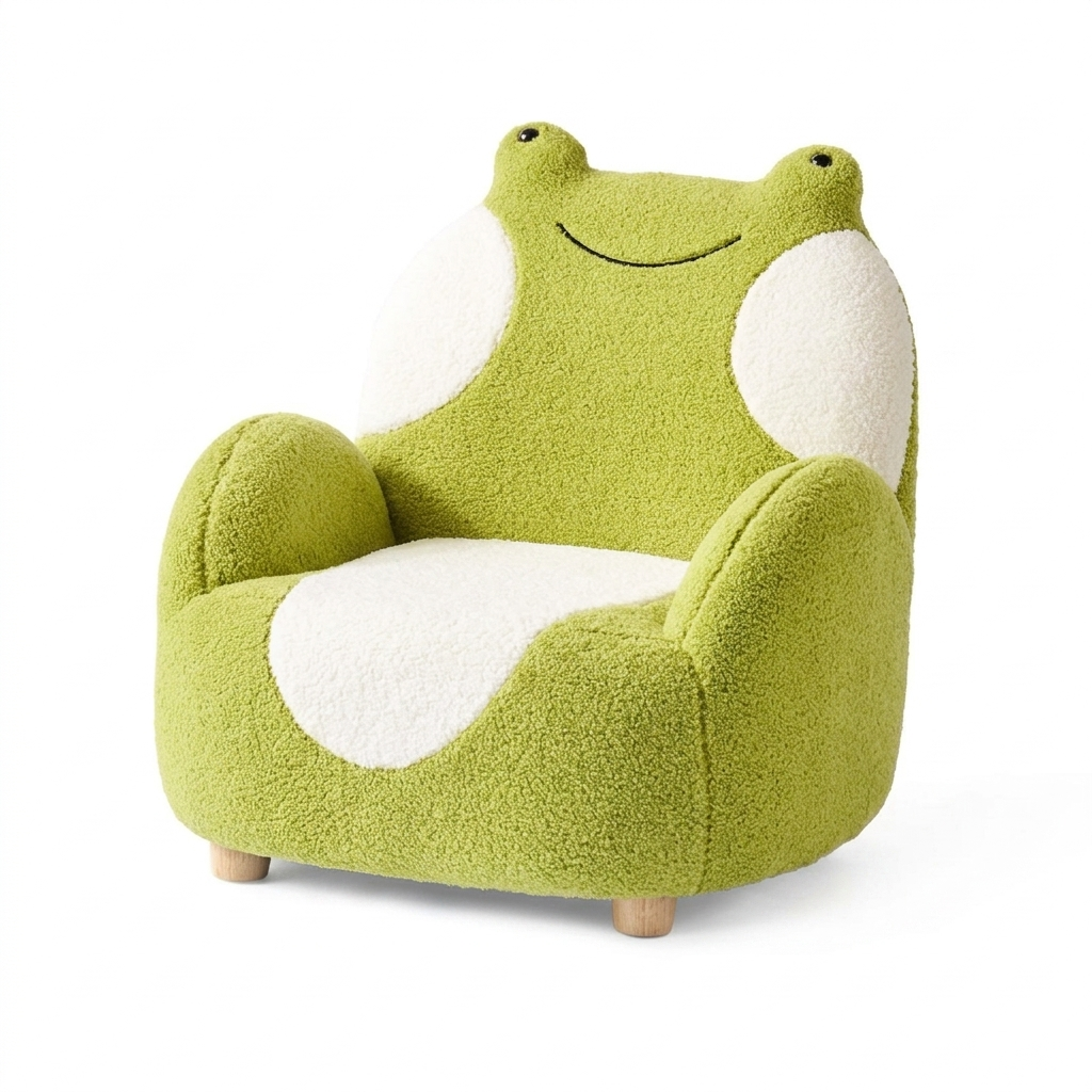 Hoppy Days Frog Bouclé Kids Armchair