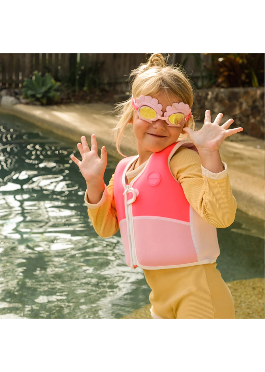 Melody The Mermaid Mini Swim Goggles - Neon Strawberry