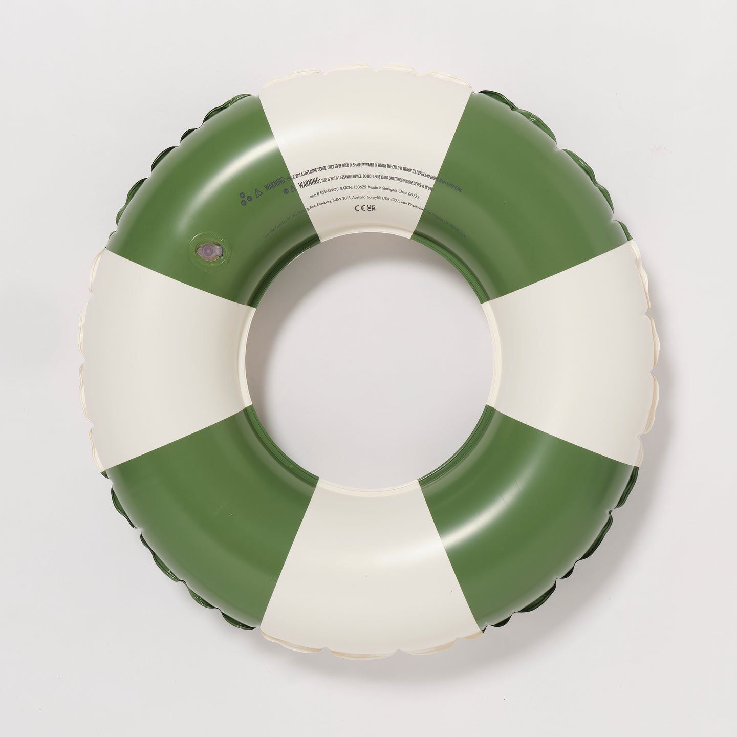 Mini Tube Pool Ring - Olive  Stripe