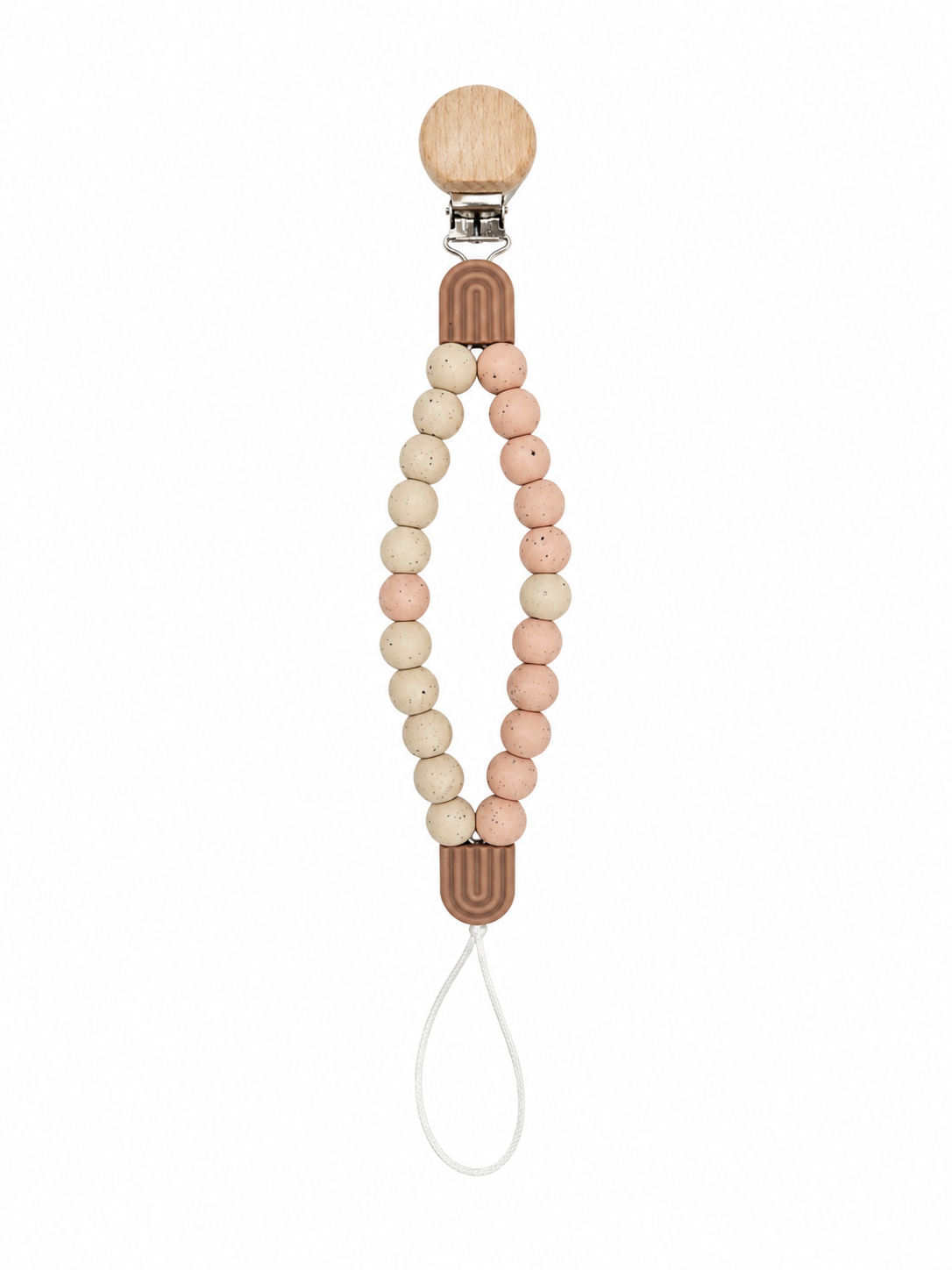 The Rainbow Arch Silicone & Wood Pacifier Clip