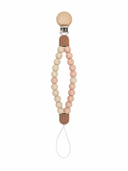 The Rainbow Arch Silicone & Wood Pacifier Clip