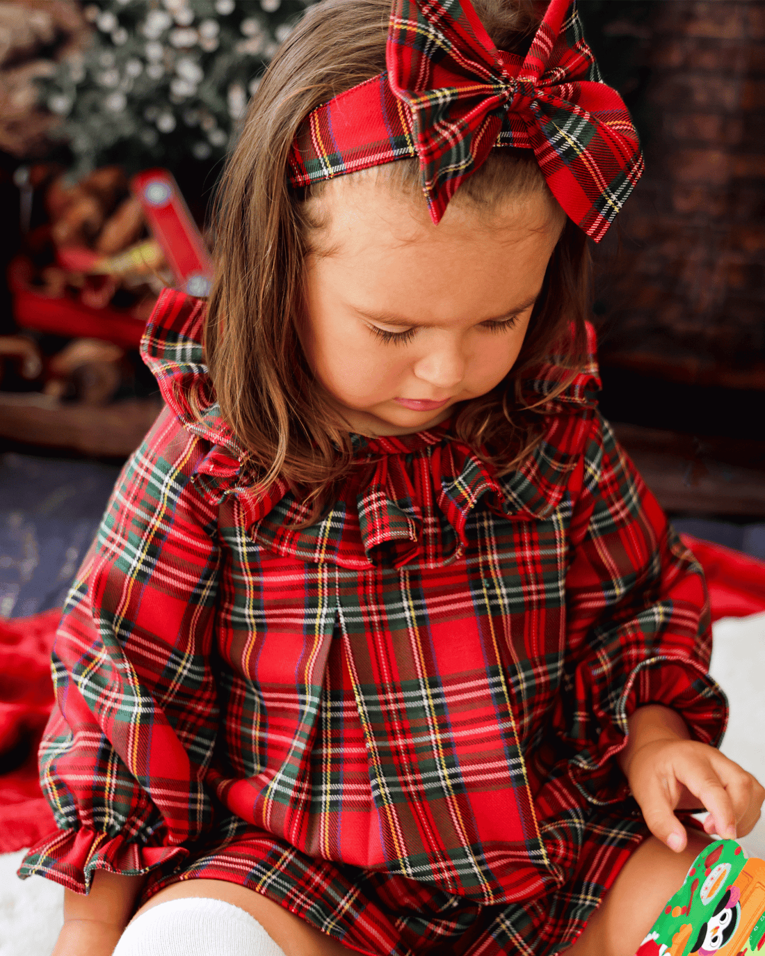 Tartan Long-Sleeved Dress