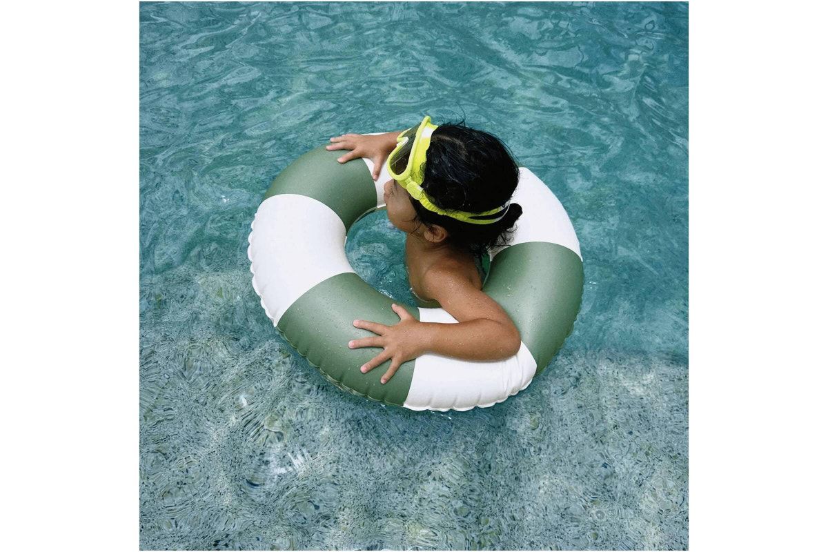 Mini Tube Pool Ring - Olive  Stripe