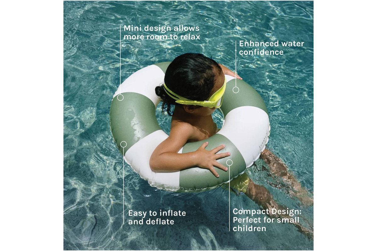 Mini Tube Pool Ring - Olive  Stripe